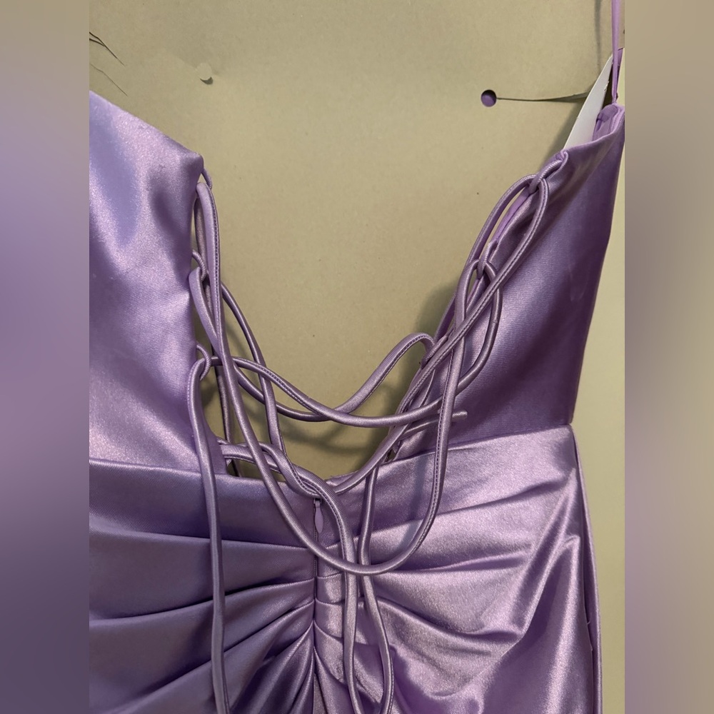 Ed Young Lavender Satin Corset Mini Dress - Picture 8 of 12